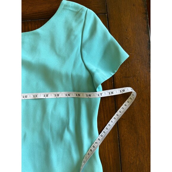 Vintage Jones of New York Dress Blue Sheath 100% Silk Knee Length Slip Lined 10 - Picture 7 of 9